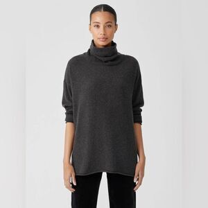 NWT Eileen Fisher Cotton Cashmere Turtleneck Tunic Sweater size XXS